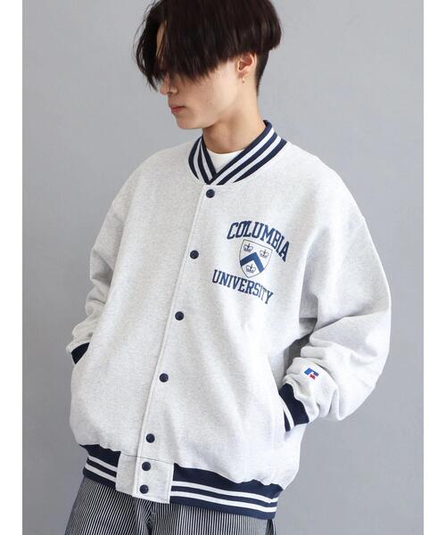 Russell Athletic(ラッセルアスレティック)の「【WEB限定】RUSSELL Columbiaスウェットジャケット *(スタジャン・メンズ・グレー/ネイビー・M/L/XL)」の3枚目の写真