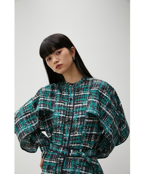 AZUL by moussy(アズールバイマウジー)の「TWEED ONEPIECE/ツイードワンピース(ワンピース・レディース・ブラック系その他/グリーン系その他/ブラウン系その他・MEDIUM/SMALL)」の22枚目の写真