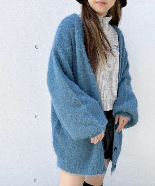 one way（ワンウェイ）の「ロングフェザーニットカーディガン