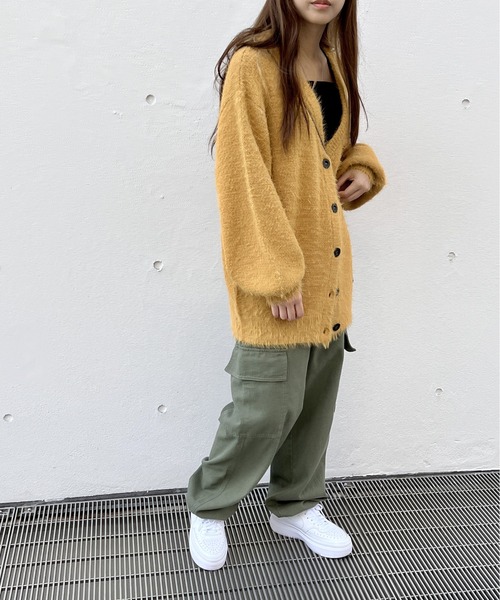 one way（ワンウェイ）の「ロングフェザーニットカーディガン