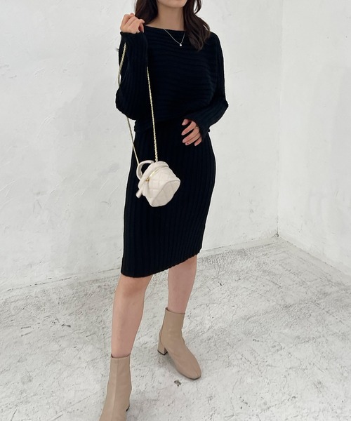 Lamoa(ラモア)の「Lamoa/リブニットワンピース ニットトップス セット(ワンピース・レディース・ホワイト/ブラック/ブルー/ピンク・FREE)」の21枚目の写真