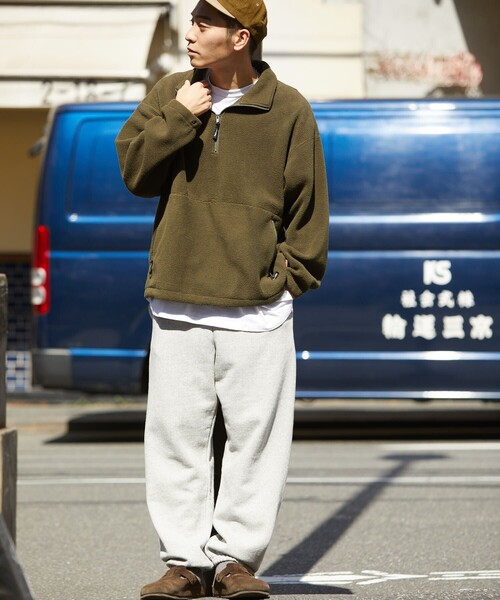 FREAK'S STORE（フリークスストア）の「HINSON/ヒンソン ハーフZIP フリースPO/フリースジャケット（スウェット・メンズ・モスグリーン/グレー/ブラック・MEDIUM/LARGE/X-LARGE）」の14枚目の写真