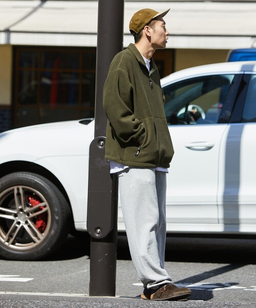 FREAK'S STORE（フリークスストア）の「HINSON/ヒンソン ハーフZIP フリースPO/フリースジャケット（スウェット・メンズ・モスグリーン/グレー/ブラック・MEDIUM/LARGE/X-LARGE）」の5枚目の写真