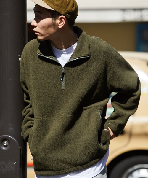 FREAK'S STORE（フリークスストア）の「HINSON/ヒンソン ハーフZIP フリースPO/フリースジャケット（スウェット・メンズ・モスグリーン/グレー/ブラック・MEDIUM/LARGE/X-LARGE）」の20枚目の写真