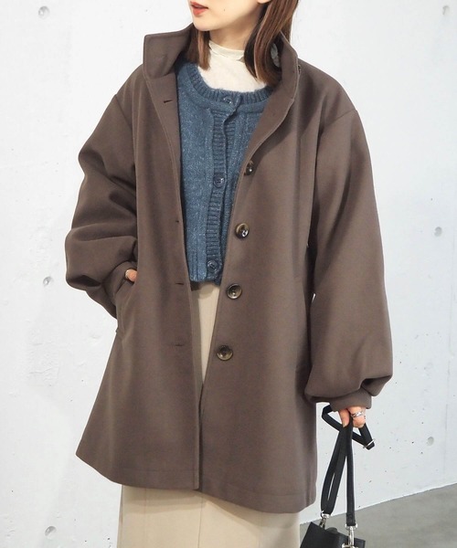 tiptop(ティップトップ)の「ボリューム袖ハーフコート(その他アウター・レディース・ブラック/ブラウン/アイボリー/ブラウン系その他・FREE)」の4枚目の写真