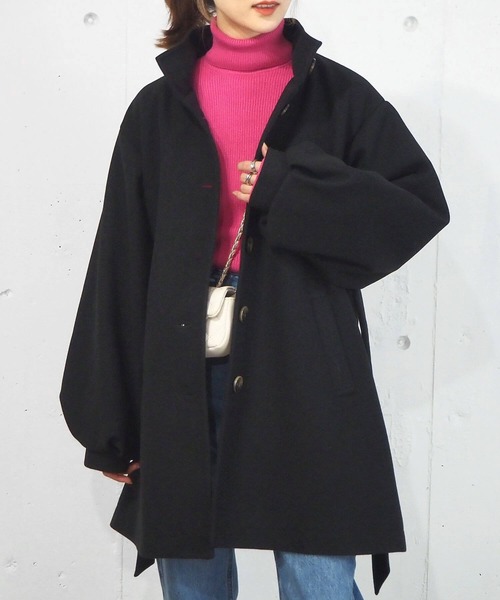 tiptop(ティップトップ)の「ボリューム袖ハーフコート(その他アウター・レディース・ブラック/ブラウン/アイボリー/ブラウン系その他・FREE)」の1枚目の写真