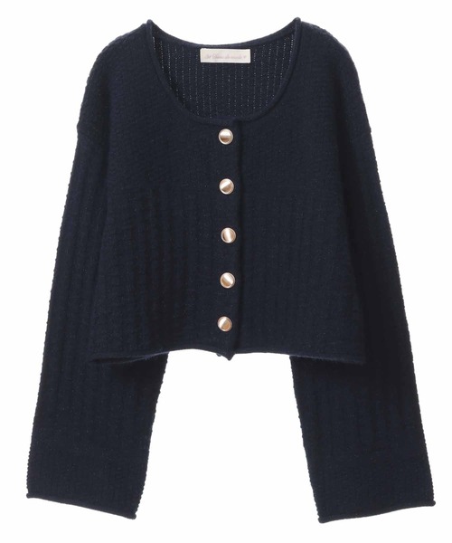 31 Sons de mode（トランテアン　ソン　ドゥ　モード）の「ツイードニットジャケット（カーディガン/ボレロ・レディース・オフホワイト/ネイビー/ピンク・36）」の20枚目の写真