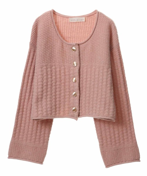 31 Sons de mode（トランテアン　ソン　ドゥ　モード）の「ツイードニットジャケット（カーディガン/ボレロ・レディース・オフホワイト/ネイビー/ピンク・36）」の21枚目の写真