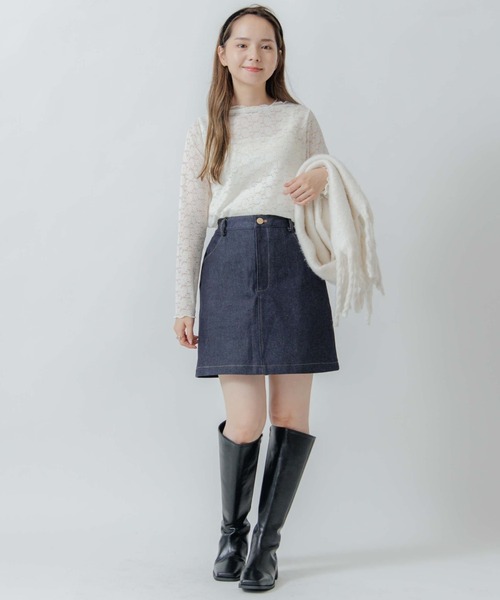 flower(フラワー)の「マーガレットレースタートル(Tシャツ/カットソー・レディース・ブルー/アイボリー/ピンク・FREE)」の9枚目の写真