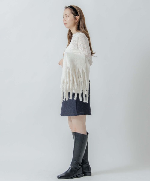 flower(フラワー)の「マーガレットレースタートル(Tシャツ/カットソー・レディース・ブルー/アイボリー/ピンク・FREE)」の12枚目の写真