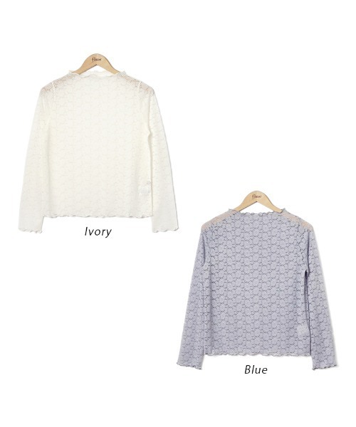 flower(フラワー)の「マーガレットレースタートル(Tシャツ/カットソー・レディース・ブルー/アイボリー/ピンク・FREE)」の17枚目の写真