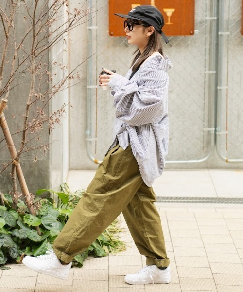 nemne store（ネンネストア）の「【低身長用サイズあり】袖ボリュームストライプシャツ（シャツ/ブラウス・レディース・ブルー/グリーン/ピンク/ブラック・SMALL/MEDIUM）」の12枚目の写真