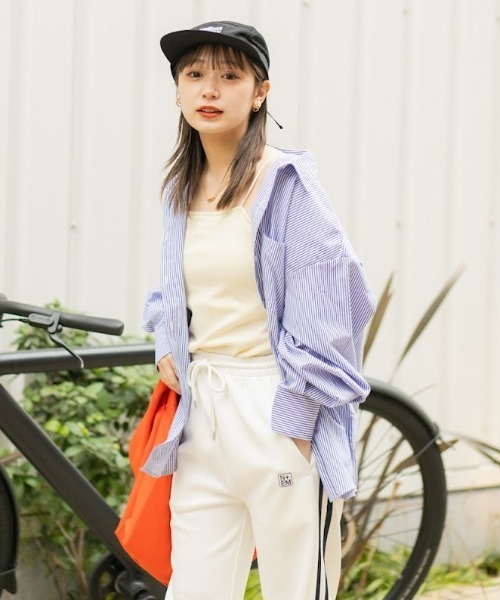 nemne store（ネンネストア）の「【低身長用サイズあり】袖ボリュームストライプシャツ（シャツ/ブラウス・レディース・ブルー/グリーン/ピンク/ブラック・SMALL/MEDIUM）」の19枚目の写真