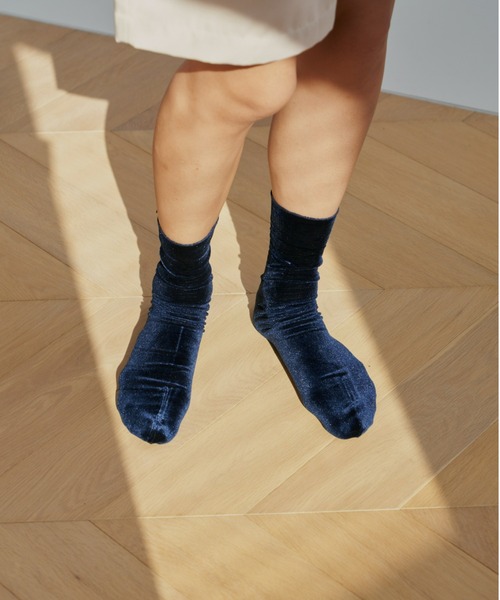 Aunt Marie's（アントマリーズ）の「【昨シーズン即完アイテム！】ベロアソックス（ソックス/靴下・レディース・ボルドー/ネイビー/チャコールグレー/ブラック・FREE）」の17枚目の写真