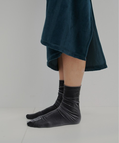 Aunt Marie's（アントマリーズ）の「【昨シーズン即完アイテム！】ベロアソックス（ソックス/靴下・レディース・ボルドー/ネイビー/チャコールグレー/ブラック・FREE）」の9枚目の写真