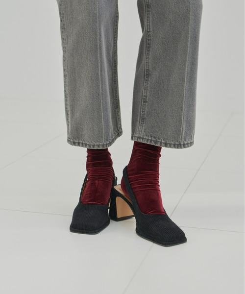 Aunt Marie's（アントマリーズ）の「【昨シーズン即完アイテム！】ベロアソックス（ソックス/靴下・レディース・ボルドー/ネイビー/チャコールグレー/ブラック・FREE）」の21枚目の写真