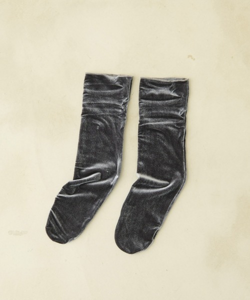 Aunt Marie's（アントマリーズ）の「【昨シーズン即完アイテム！】ベロアソックス（ソックス/靴下・レディース・ボルドー/ネイビー/チャコールグレー/ブラック・FREE）」の13枚目の写真