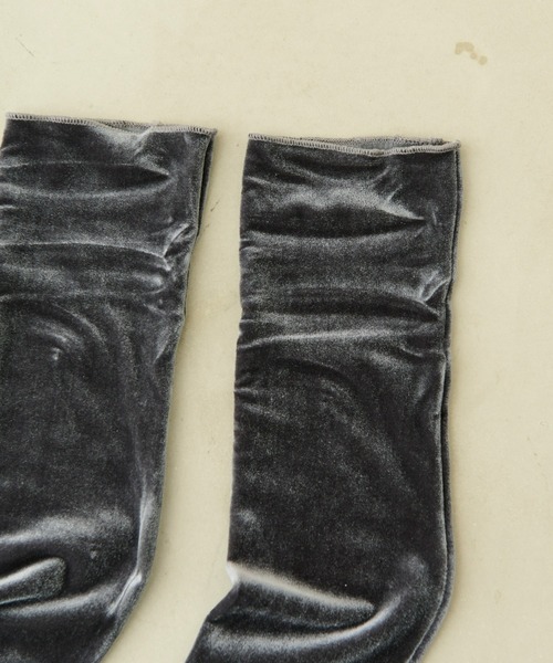 Aunt Marie's（アントマリーズ）の「【昨シーズン即完アイテム！】ベロアソックス（ソックス/靴下・レディース・ボルドー/ネイビー/チャコールグレー/ブラック・FREE）」の14枚目の写真