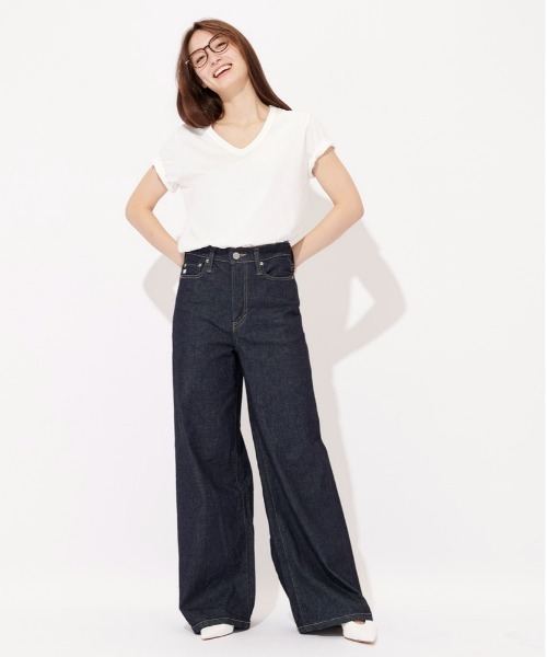 SOMETHING(サムシング)の「【SOMETHING】ワイドフレアパンツ(デニムパンツ・レディース・ノンウォッシュ・XS/S/M)」の8枚目の写真