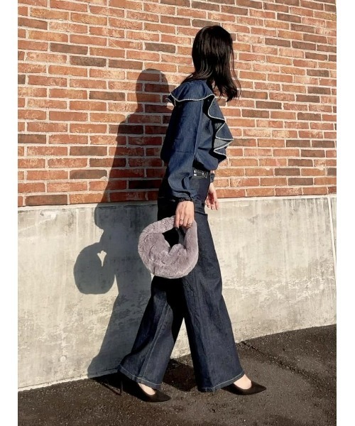 SOMETHING(サムシング)の「【SOMETHING】ワイドフレアパンツ(デニムパンツ・レディース・ノンウォッシュ・XS/S/M)」の11枚目の写真