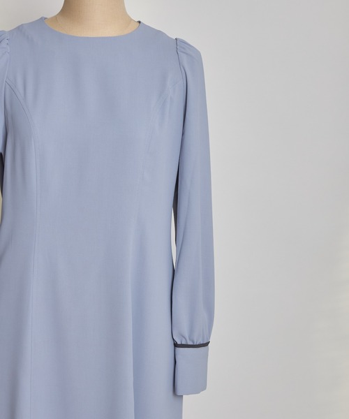 tocco closet（トッコ　クローゼット）の「【ZOZO限定】２ＷＡＹビックカラー付き配色ワンピース（ワンピース・レディース・ブルー/チャコール/ベージュ・M）」の21枚目の写真