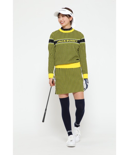 ジャックバニー3色Wジャガードセーターとスカートセットアップサイズ1 Jack Bunny!!】3色Wジャガード イージーニットスカート ＜グレン