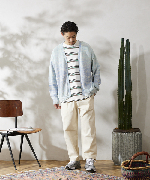 JOURNAL STANDARD relume(ジャーナルスタンダード レリューム)の「MIX メランジカーディガン(カーディガン/ボレロ・メンズ・ライトイエロー/シャーベット/スカイブルー・LARGE/MEDIUM)」の4枚目の写真