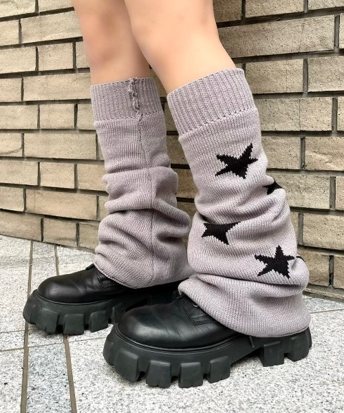 XU(エックスユー)の「【XU/エックスユー】reversible star leg warmer/リバーシブル リバーシブル対応 レッグウォーマー レッグカバー Y2K ブーツカット ニット スター 星(レッグウォーマー・レディース・アイボリー/グレー・ONE SIZE)」の13枚目の写真