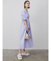 ELENDEEK | ギャザースリーブボタンベルトワンピース(ワンピース)