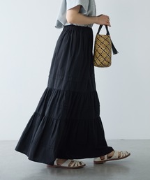 PUAL CE CIN | コットンポプリンフレアティアードスカート(スカート)