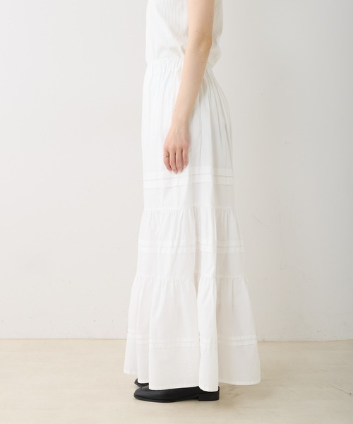 PUAL CE CIN(ピュアルセシン)の「コットンポプリンフレアティアードスカート(スカート・レディース・オフホワイト/ブラック・FREE)」の14枚目の写真