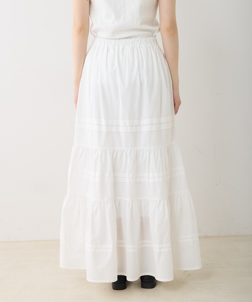 PUAL CE CIN(ピュアルセシン)の「コットンポプリンフレアティアードスカート(スカート・レディース・オフホワイト/ブラック・FREE)」の15枚目の写真
