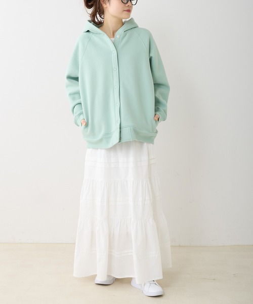 PUAL CE CIN(ピュアルセシン)の「コットンポプリンフレアティアードスカート(スカート・レディース・オフホワイト/ブラック・FREE)」の5枚目の写真