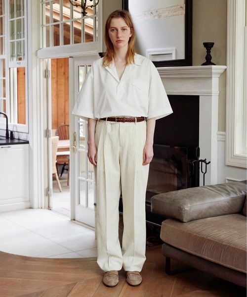 Apartment Three（アパートメントスリー）の「Apartment Three - Camp-collar Short-sleeve Shirt（シャツ/ブラウス・メンズ・ブルー/ホワイト/ブラック・1/2）」の2枚目の写真