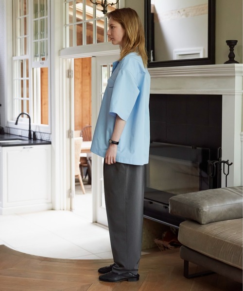 Apartment Three（アパートメントスリー）の「Apartment Three - Camp-collar Short-sleeve Shirt（シャツ/ブラウス・メンズ・ブルー/ホワイト/ブラック・1/2）」の7枚目の写真