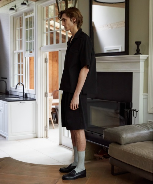 Apartment Three（アパートメントスリー）の「Apartment Three - Camp-collar Short-sleeve Shirt（シャツ/ブラウス・メンズ・ブルー/ホワイト/ブラック・1/2）」の11枚目の写真