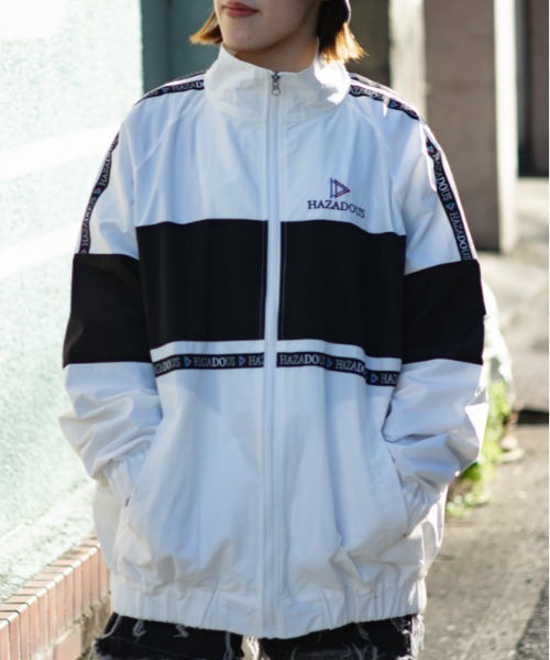SUGGESTION(サジェッション)の「SUGGESTION ナイロンスタンドジャケット(ナイロンジャケット・メンズ・ホワイト/ブラック/レッド・M/L)」の2枚目の写真