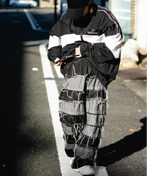 SUGGESTION(サジェッション)の「SUGGESTION ナイロンスタンドジャケット(ナイロンジャケット・メンズ・ホワイト/ブラック/レッド・M/L)」の15枚目の写真