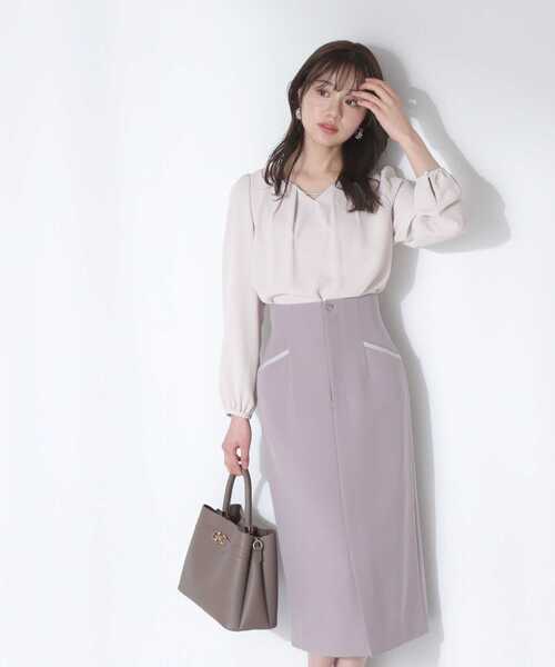 PROPORTION BODY DRESSING（プロポーションボディドレッシング）の「ハイウエストタイトスカート / 1213120305（スカート・レディース・グレー/パープル・MEDIUM/SMALL）」の4枚目の写真