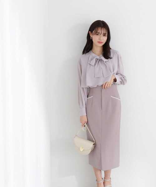 PROPORTION BODY DRESSING（プロポーションボディドレッシング）の「ハイウエストタイトスカート / 1213120305（スカート・レディース・グレー/パープル・MEDIUM/SMALL）」の9枚目の写真