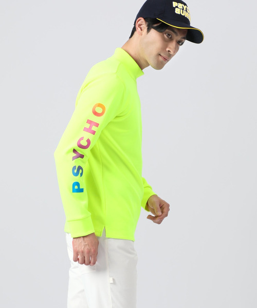 Psycho Bunny メンズ　モックネックシャツ　ゴルフ Psycho Bunny｜[GOLF] パイピング シルエットロゴ モックネックT