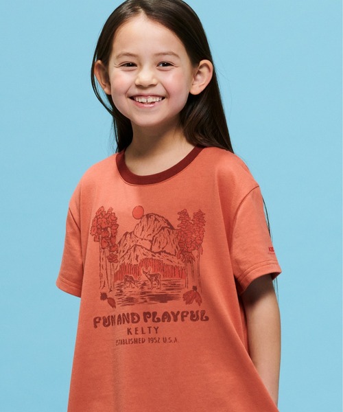 KELTY（ケルティ）の「キッズ　プリントTシャツワンピース「ヨセミテオムニバス」（速乾）（Tシャツ/カットソー・キッズ・オレンジ/ホワイト/ベージュ・S/M/L）」の5枚目の写真