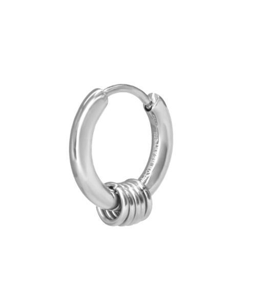 LION HEART(ライオンハート)の「【限定展開】“LH-1”リングチャームフープピアス/サージカルステンレス(金属アレルギー対応)【LION HEART / ライオンハート】(ピアス(片耳用)・メンズ・シルバー・ONE SIZE)」の7枚目の写真