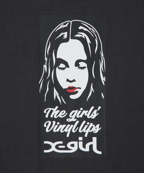 X-girl（エックスガール）の「VINYL LIP FACE S/S TEE（Tシャツ
