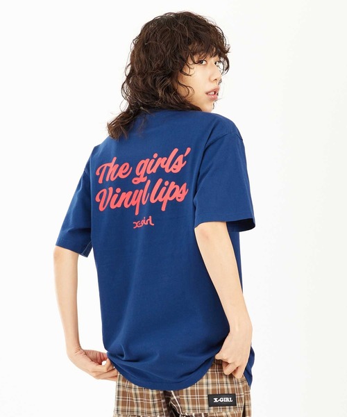 X-girl（エックスガール）の「VINYL LIP FACE S/S TEE（Tシャツ