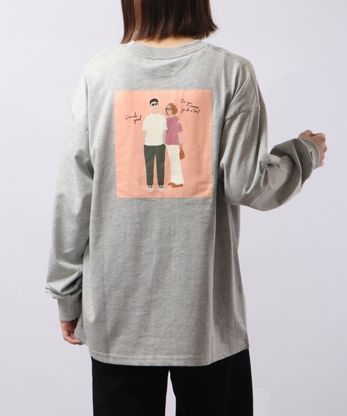 spiritoso(スピリトーゾ)の「spiritoso ニュアンスカップル ロンT 長袖(Tシャツ/カットソー・レディース・ネイビー/オフホワイト/杢グレー・F)」の3枚目の写真