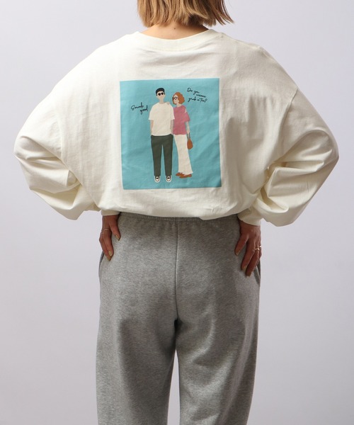 spiritoso(スピリトーゾ)の「spiritoso ニュアンスカップル ロンT 長袖(Tシャツ/カットソー・レディース・ネイビー/オフホワイト/杢グレー・F)」の12枚目の写真