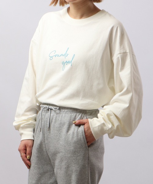 spiritoso(スピリトーゾ)の「spiritoso ニュアンスカップル ロンT 長袖(Tシャツ/カットソー・レディース・ネイビー/オフホワイト/杢グレー・F)」の9枚目の写真