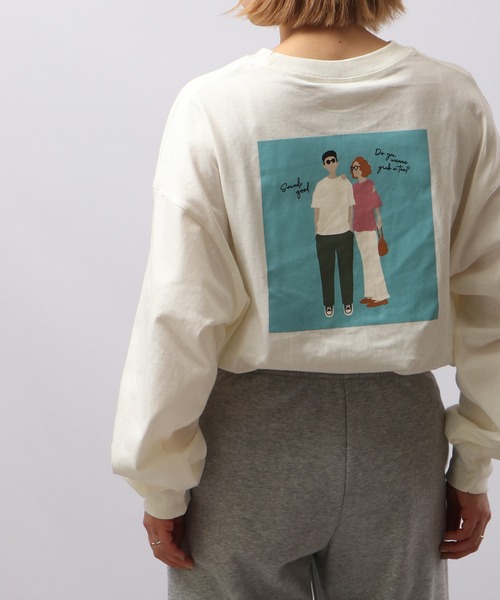 spiritoso(スピリトーゾ)の「spiritoso ニュアンスカップル ロンT 長袖(Tシャツ/カットソー・レディース・ネイビー/オフホワイト/杢グレー・F)」の11枚目の写真