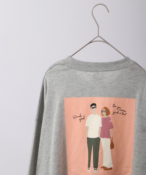 spiritoso(スピリトーゾ)の「spiritoso ニュアンスカップル ロンT 長袖(Tシャツ/カットソー・レディース・ネイビー/オフホワイト/杢グレー・F)」の18枚目の写真